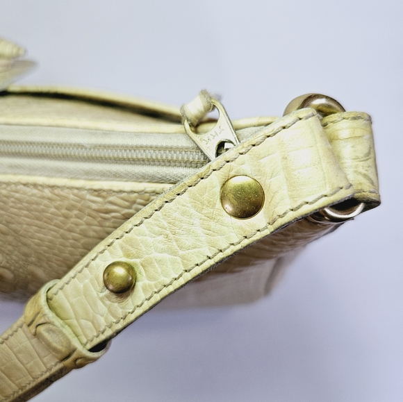 Vintage Brahmin Isabelle Toggle Ivory Cream Crocodile Leather Shoulder Bag Purse - Picture 8 of 16